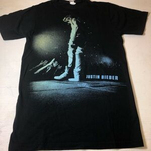 Justin Bieber Black Graphic Tee - Concert Tee Shirt, Small, EUC, 100% Cotton